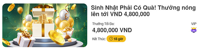 Sinh nhật thành viên nhận quà hấp dẫn tại V9bet